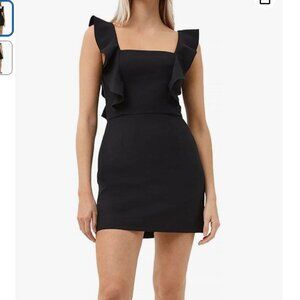 French Connection Whisper Square Neck Black Cocktail Dress